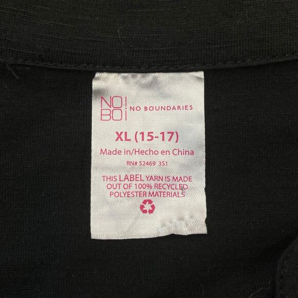 No Boundaries XL Black Button Front Utility Top Side Cinch Drawstrings - Picture 5 of 5